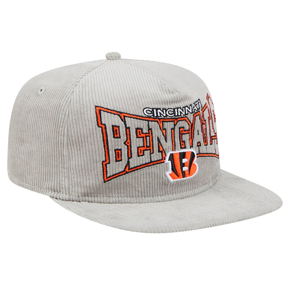 Cincinnati Bengals New Era Corduroy Golfer Adjustable Hat - Gray